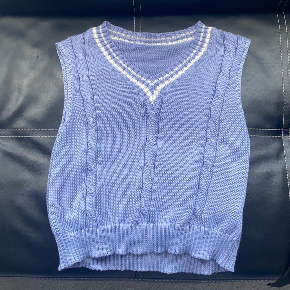 Cute blue sweater vest for sale!